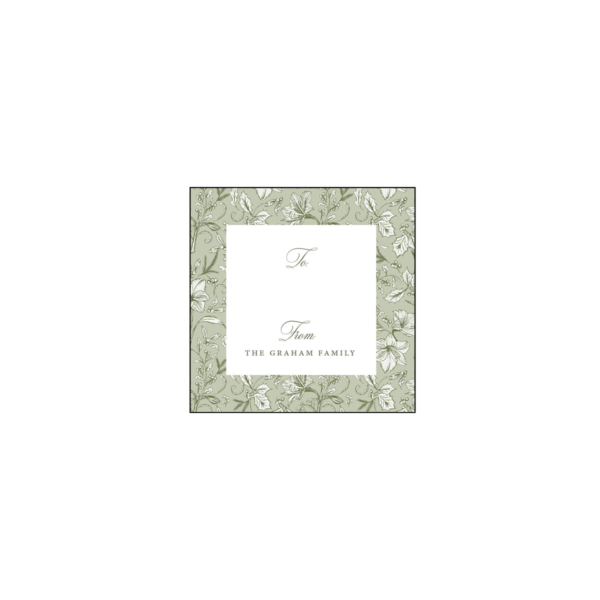 Amaryllis Sage Gift Label