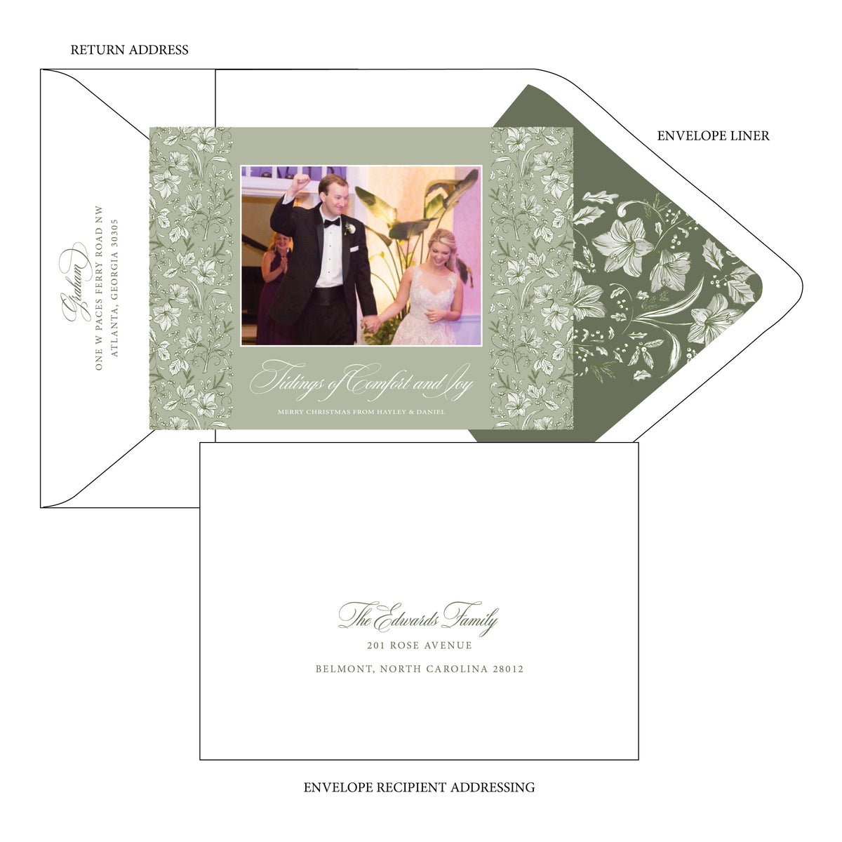 Amaryllis Horizontal Holiday Card