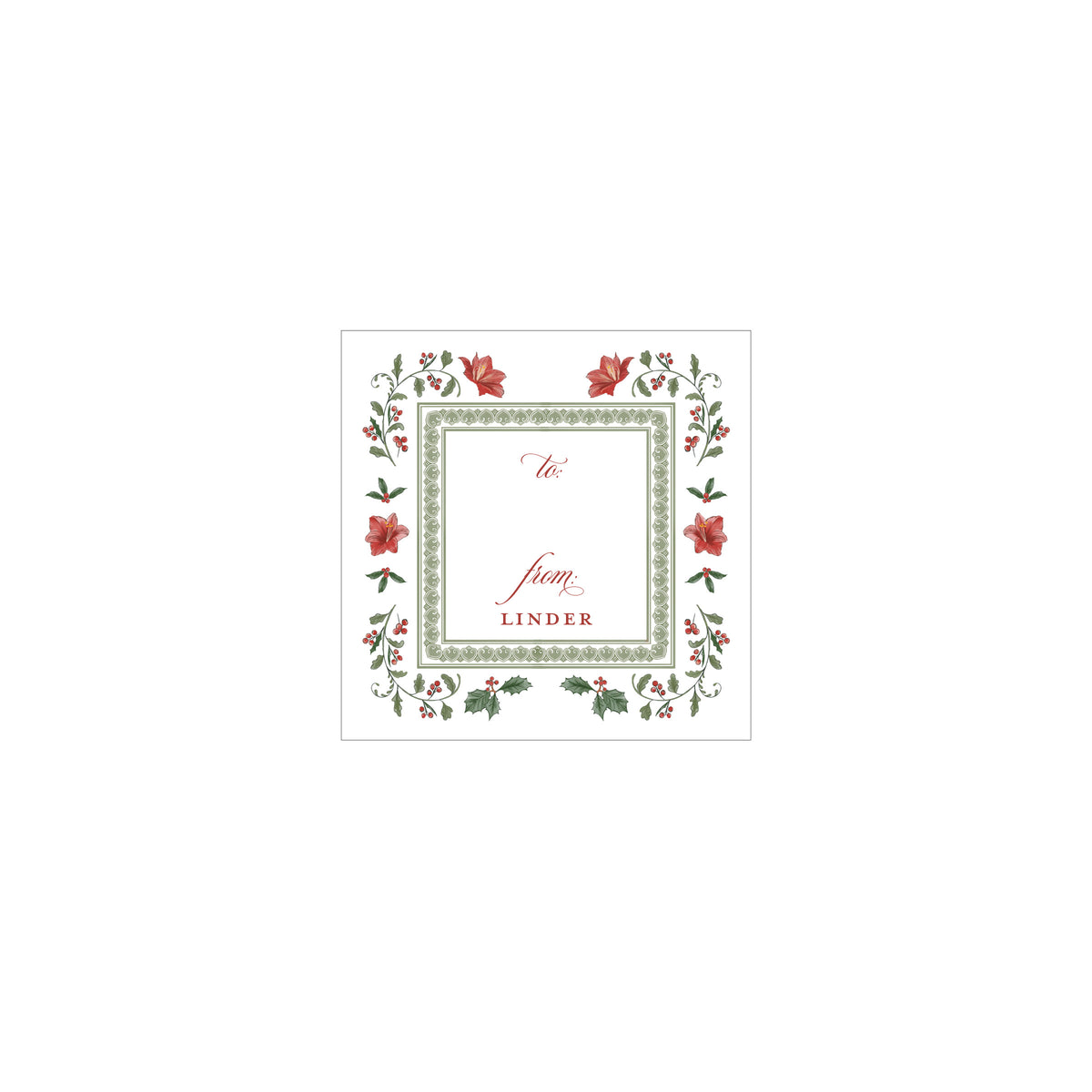 Amaryllis Red Gift Label 2
