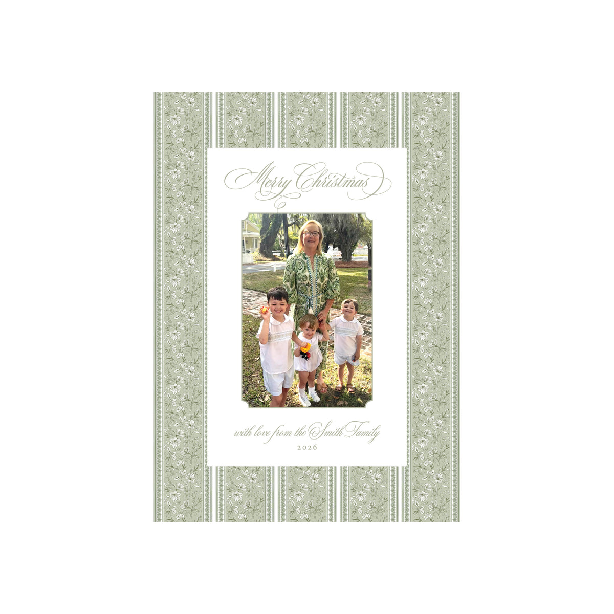 Amaryllis Stripe Holiday Card