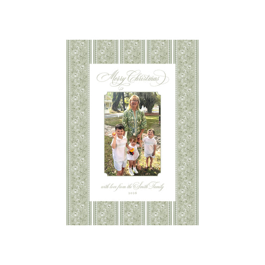 Amaryllis Stripe Holiday Card