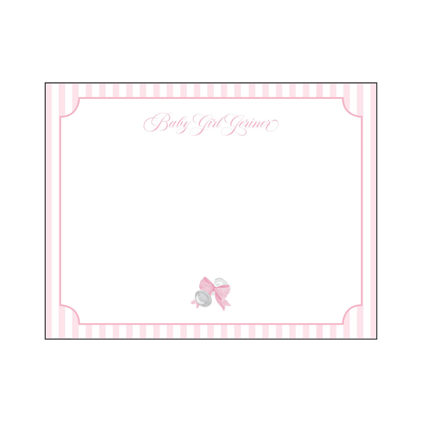 Baby Bow Rattle Notecard