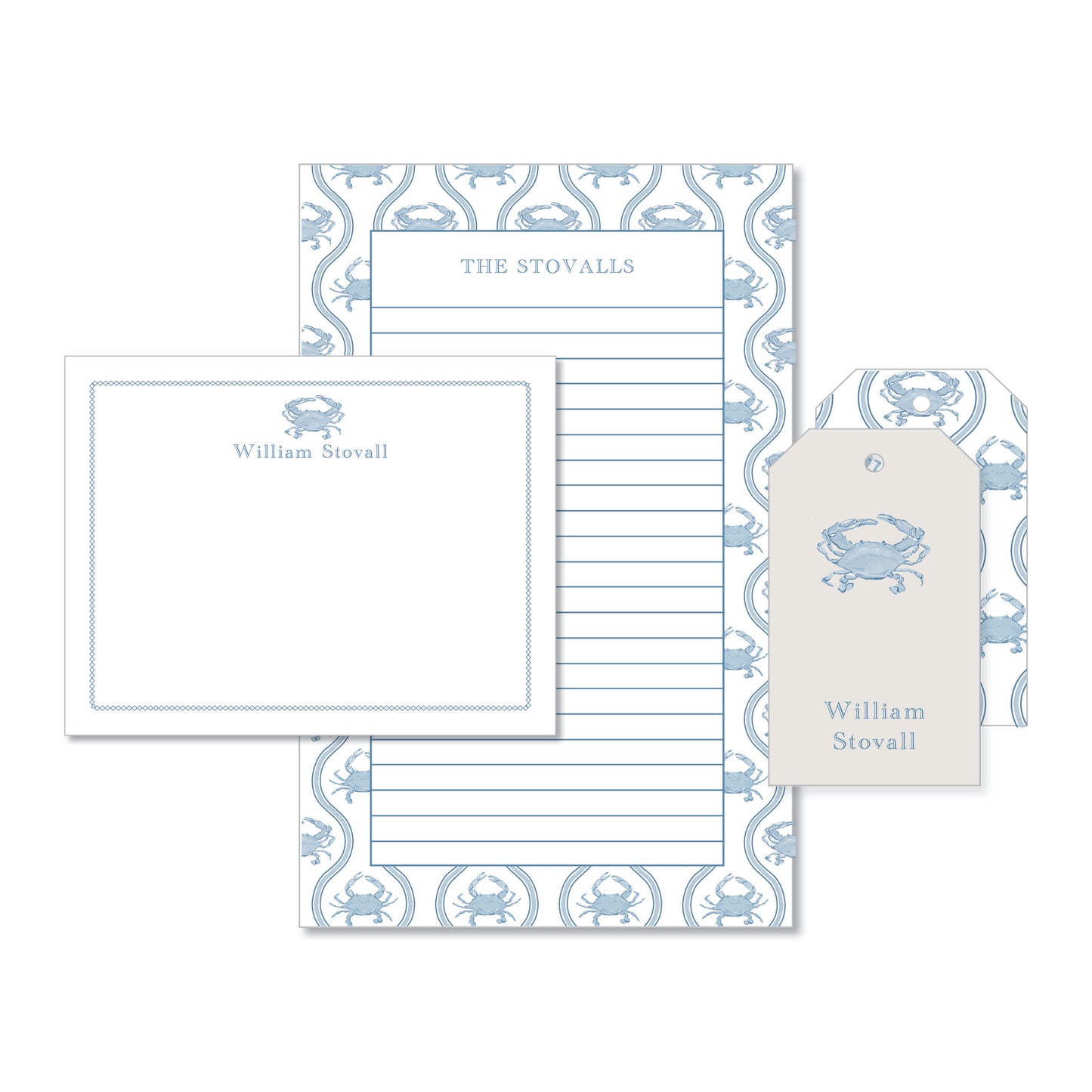 Blue Crab Stationery Set