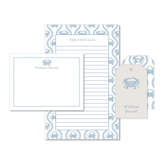 Blue Crab Stationery Set