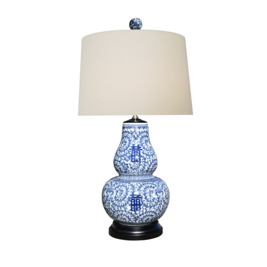 Blue & White Porcelain Gourd Lamp