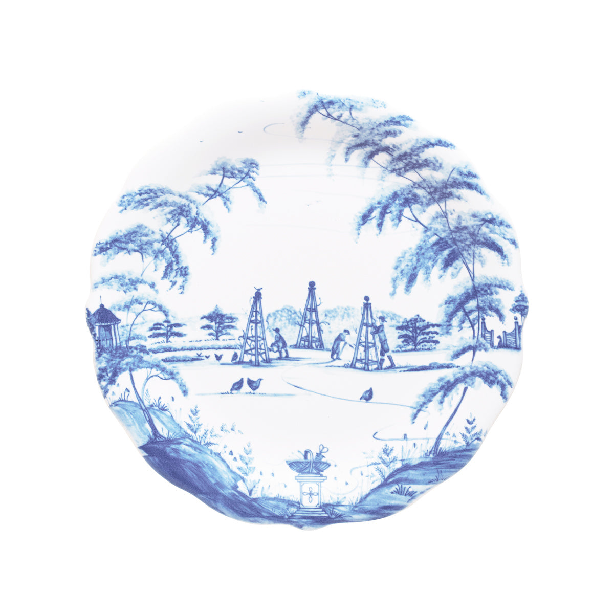 Country Estate Party Plates Set of 4-Delft Blue