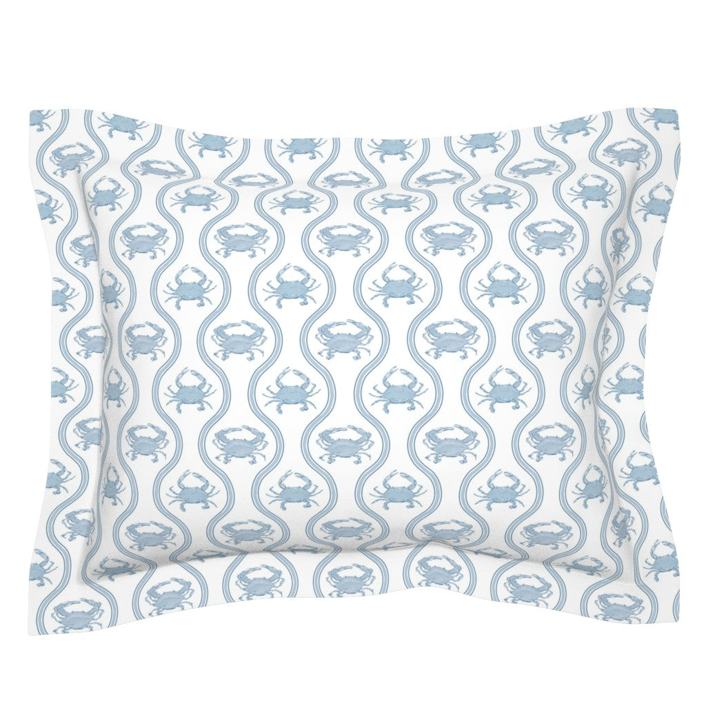 Blue Crab Coastal Pillow Covers