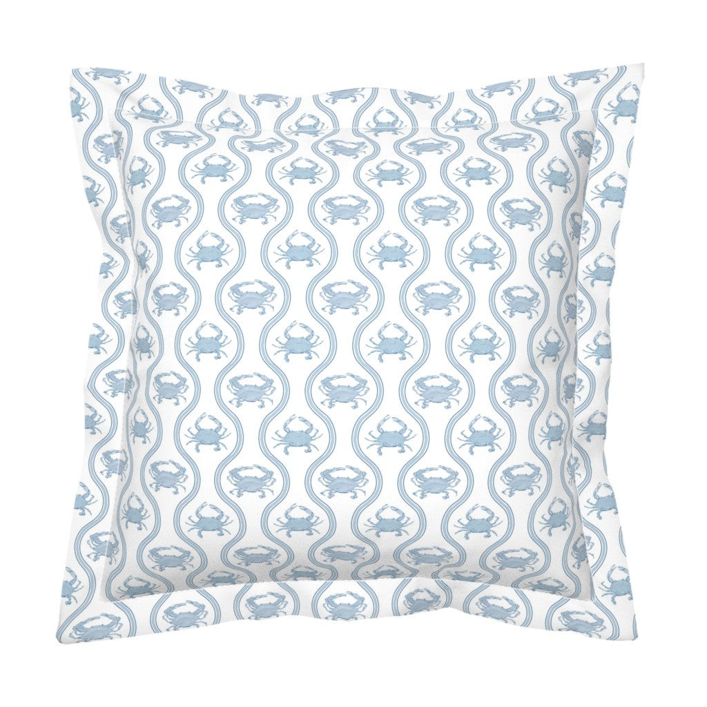 Blue Crab Coastal Pillow Covers