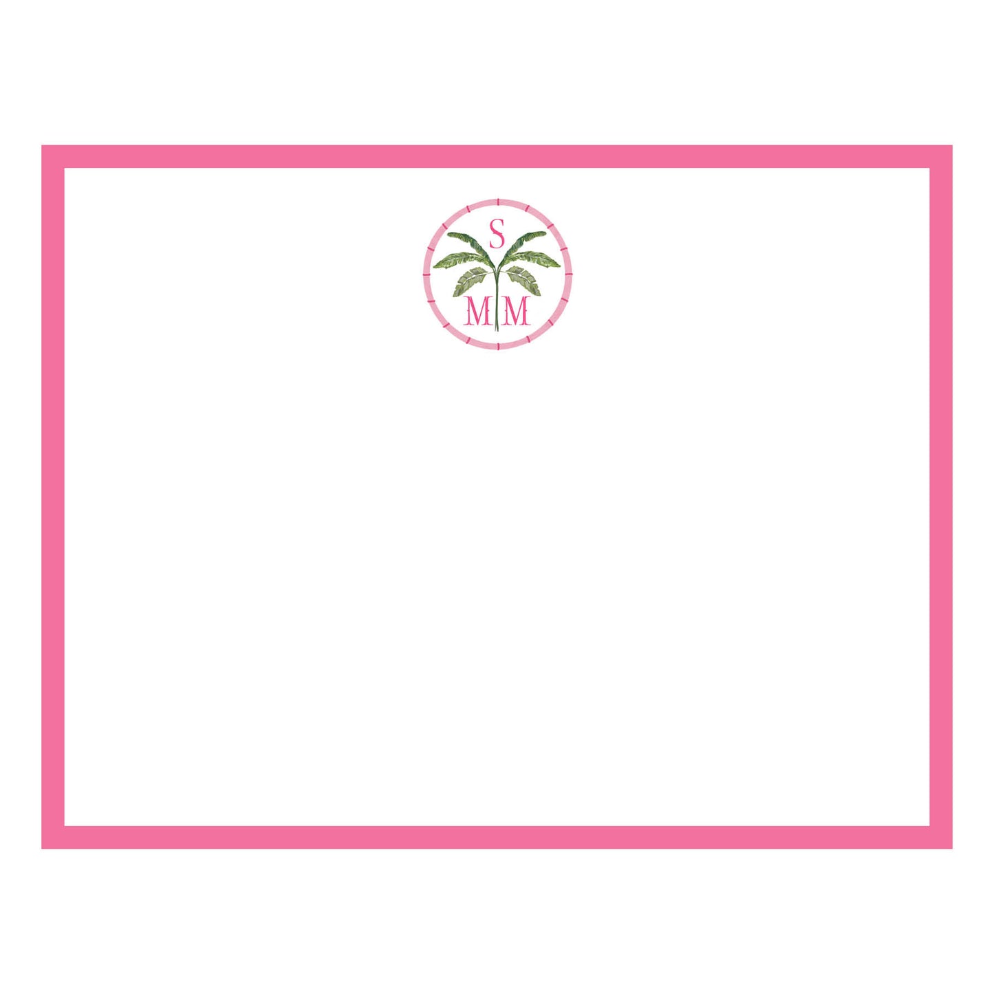 Palm Monogrammed Notecard