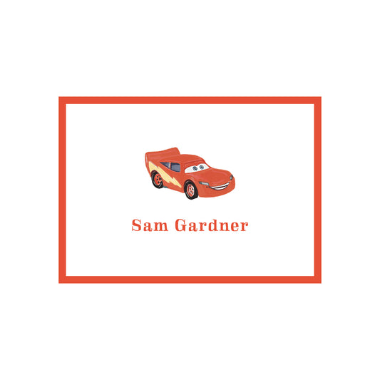 red car lighning mcqueen card
