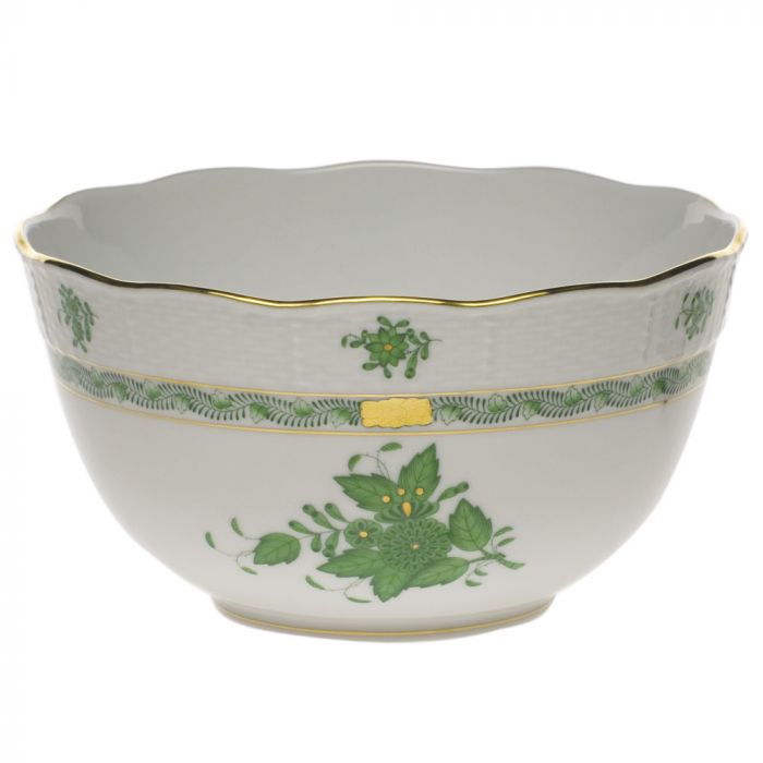 Chinese Bouquet Green Round Bowl