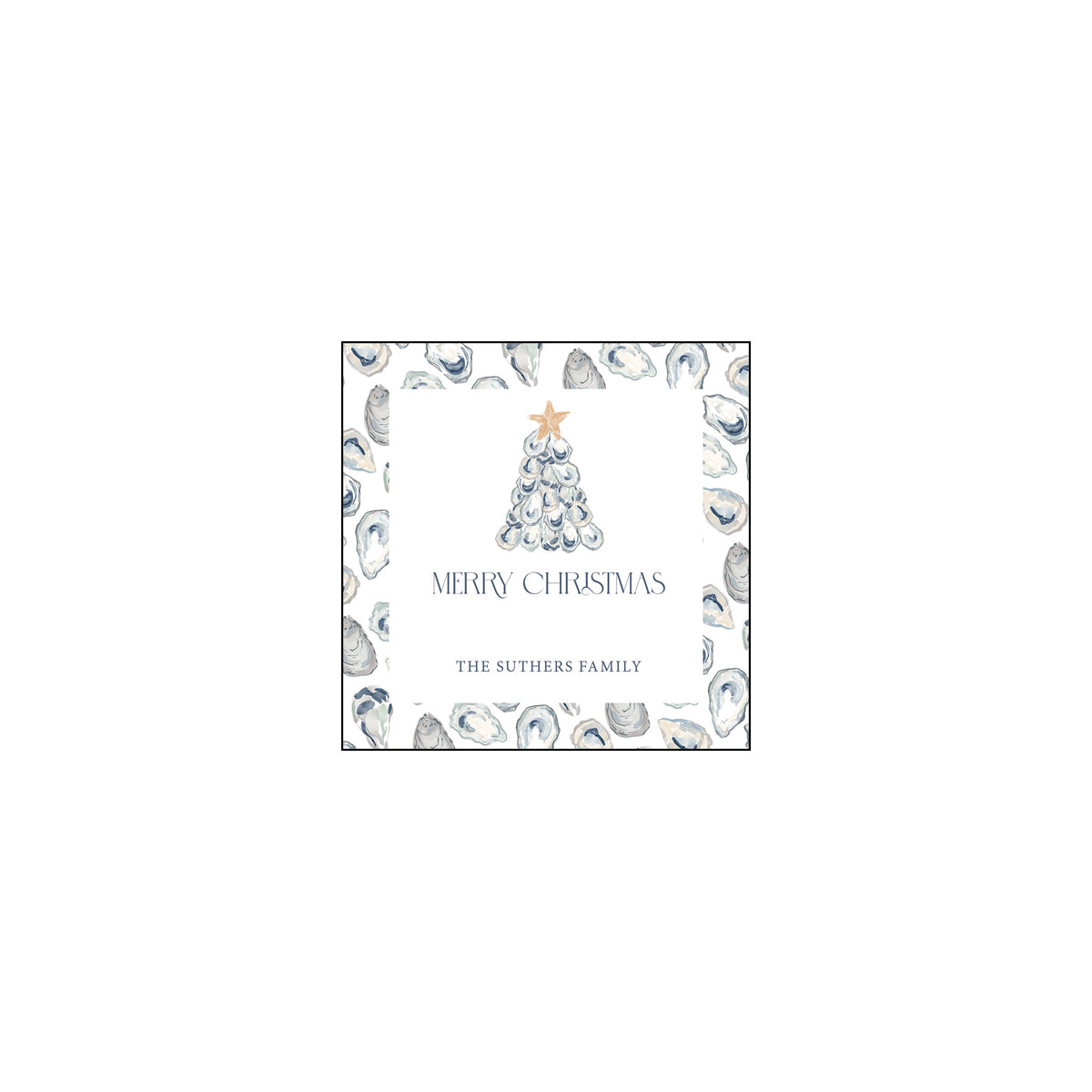 Coastal Christmas Gift Label