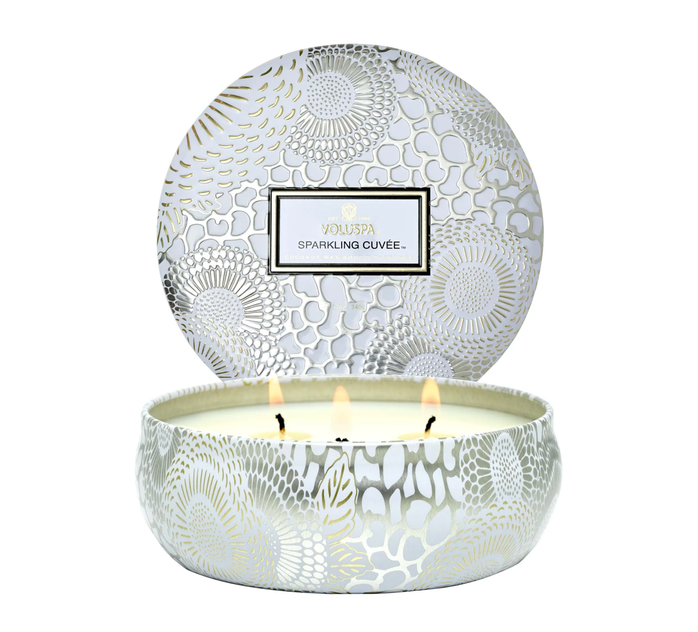 Sparkling Cuvee 3 Wick Tin Candle