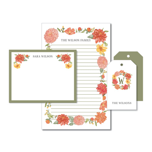 Dahlia Stationery Set