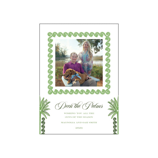 Deck the Palms Vertical Holiday Card