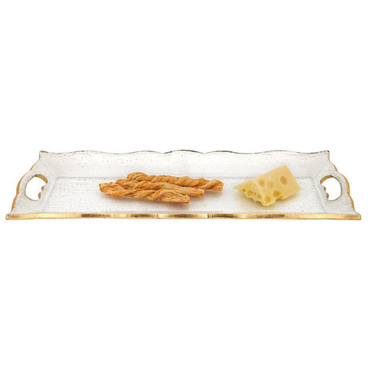 Gold Leaf Scalloped Edge Tray