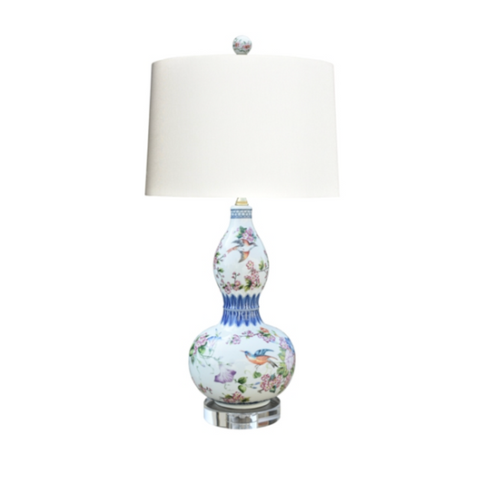 Famille Rose Gourd Lamp