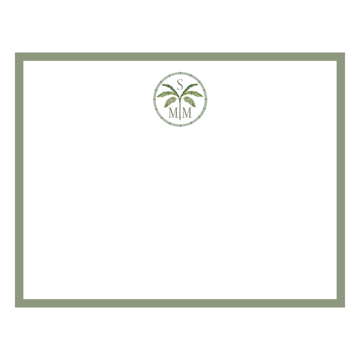 Palm Monogrammed Notecard