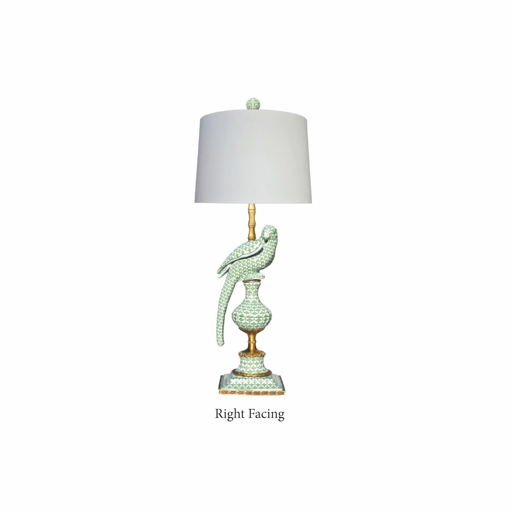 Green Fishscale Bamboo Bird Lamp