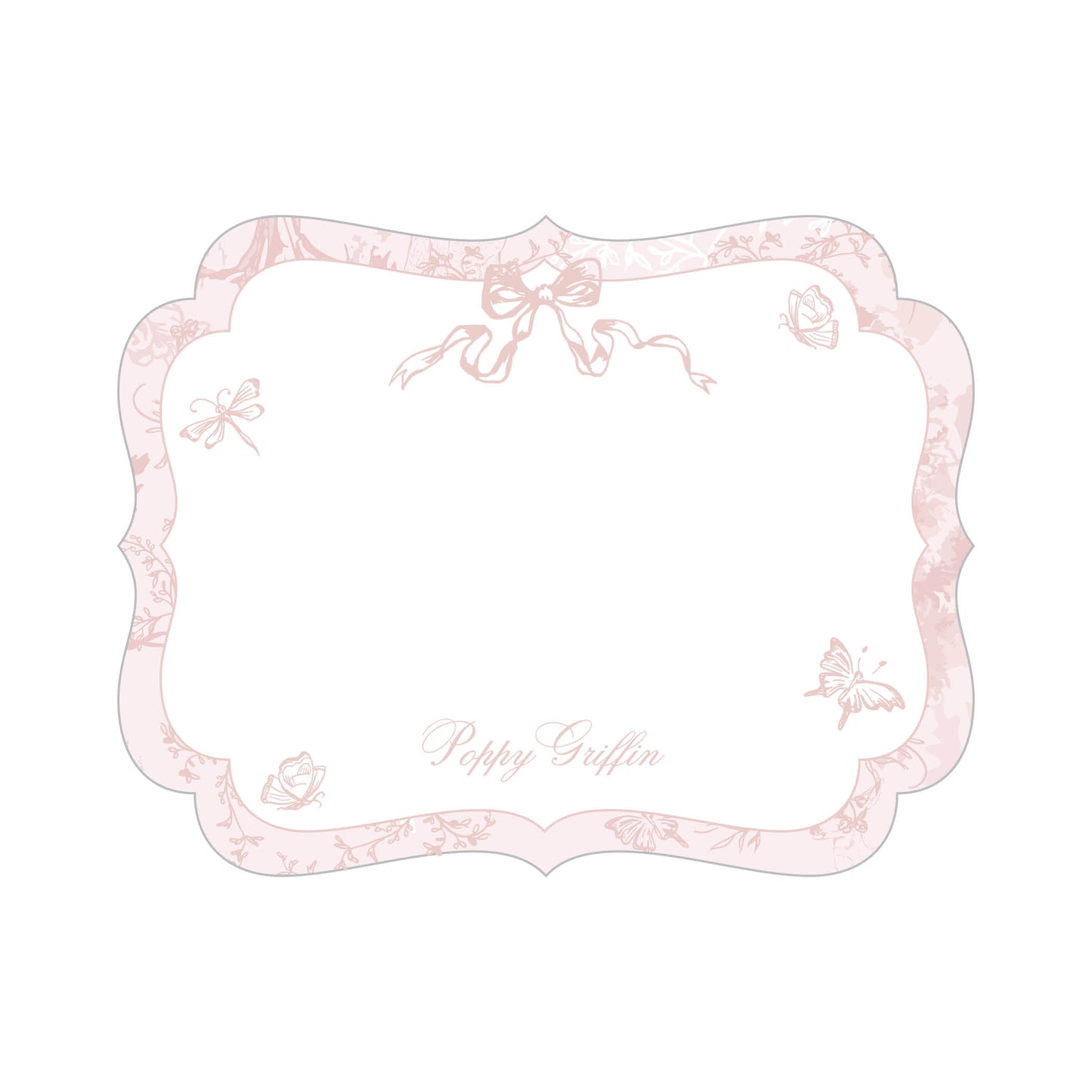 Flutter Pink Notecard