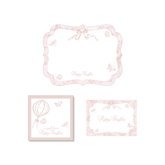 Flutter Pink Children Stationery Set
