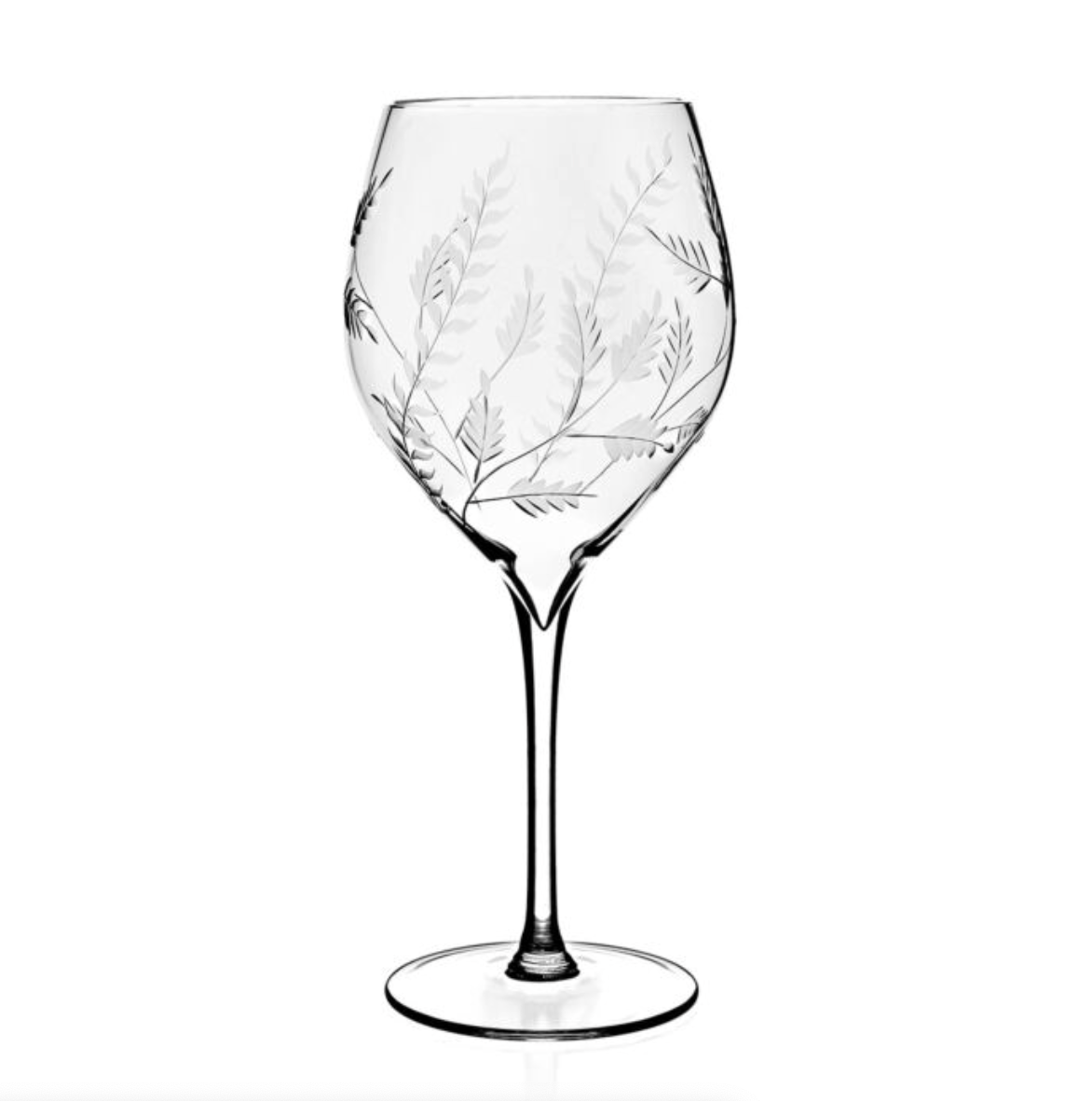 Floral Etched Stemmed Water
