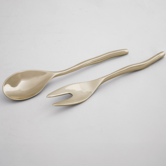 Gold Sleek Fork and Spoon
