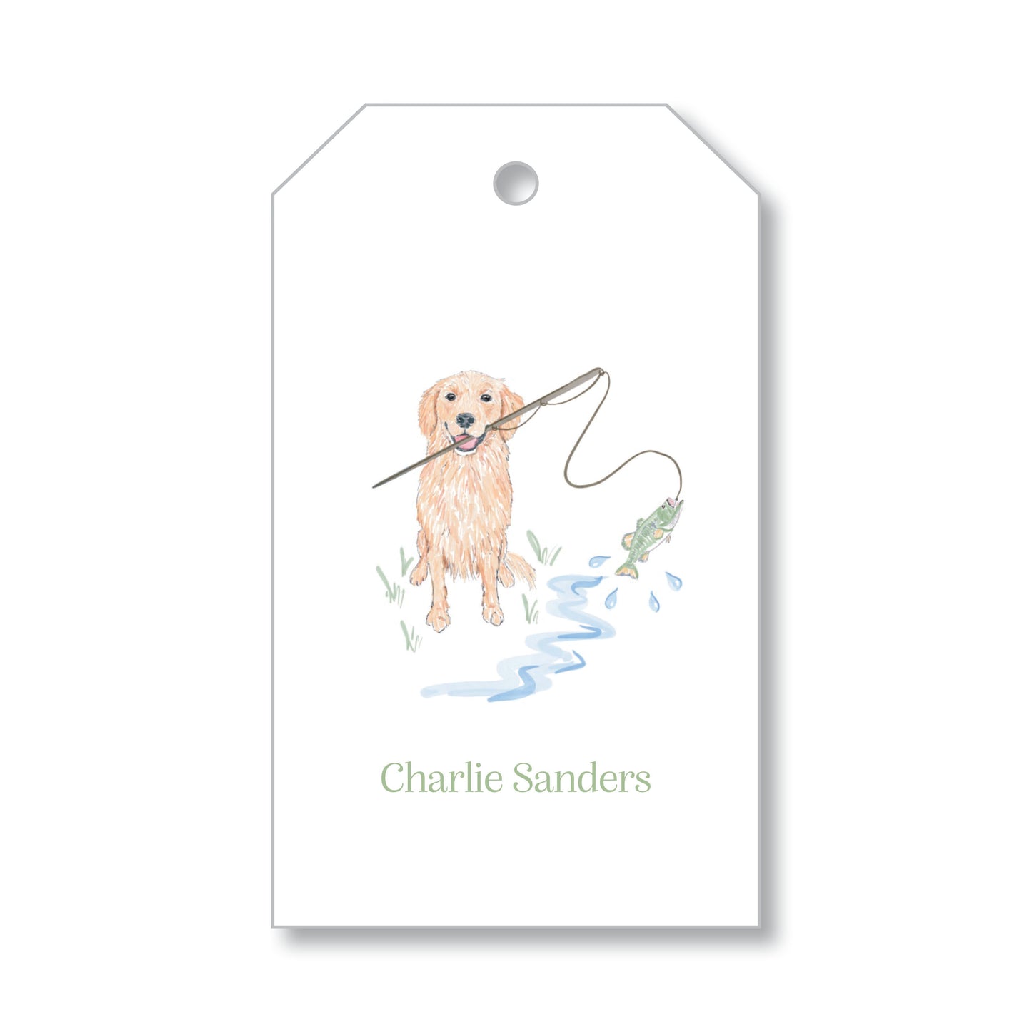 Gift Tag - Golden Fishing