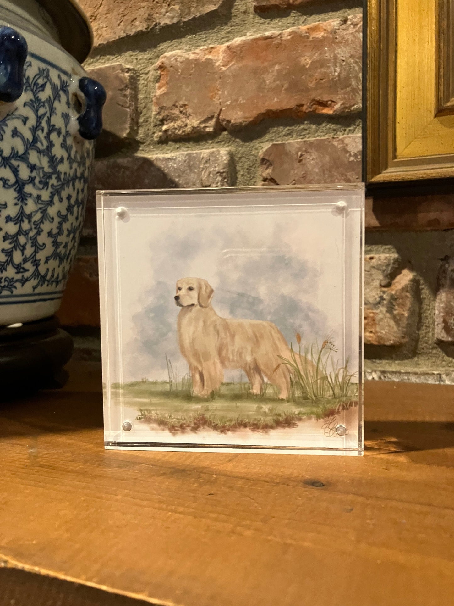 Golden Retriever “Petite Pup” Acrylic Art