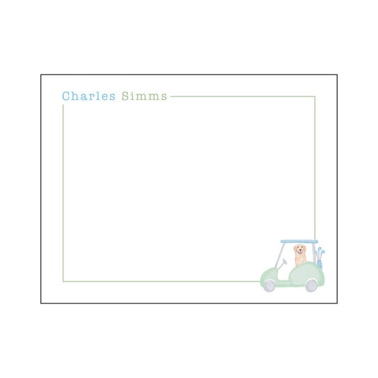 Golf Cart Dog Notecard