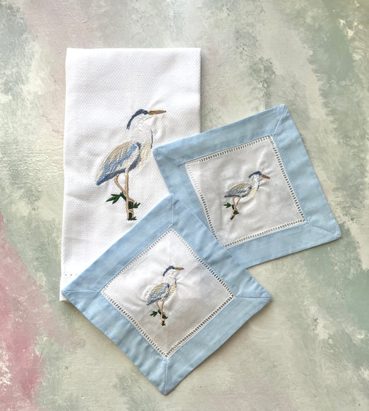 Heron Tea Towel & Napkin Set