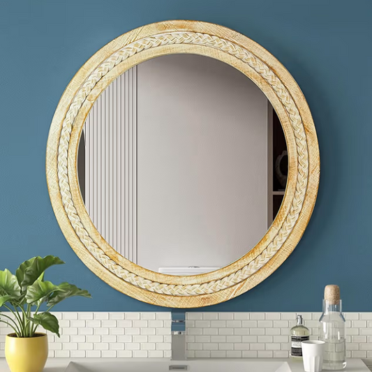 Braided Round Mirror 24"