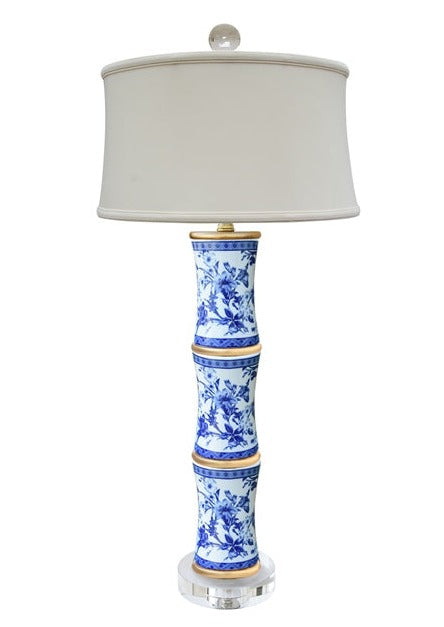 Blue & White Bamboo Lamp
