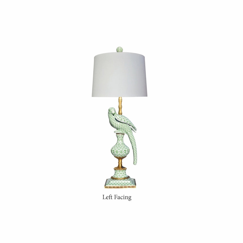 Green Fishscale Bamboo Bird Lamp