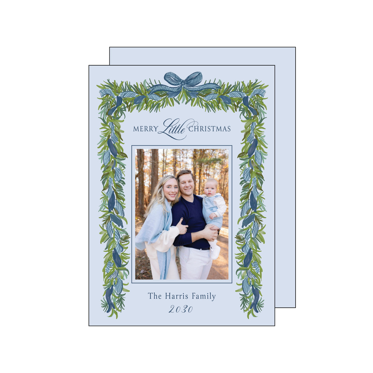 Little Blue Bow Holiday Card
