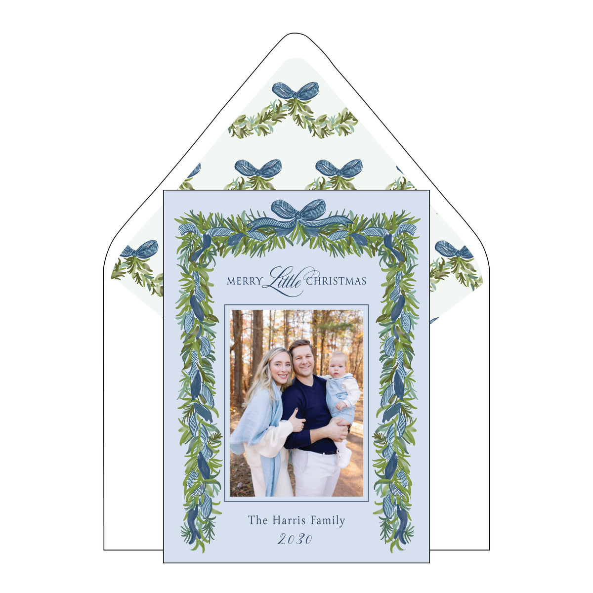 Little Blue Bow Holiday Card