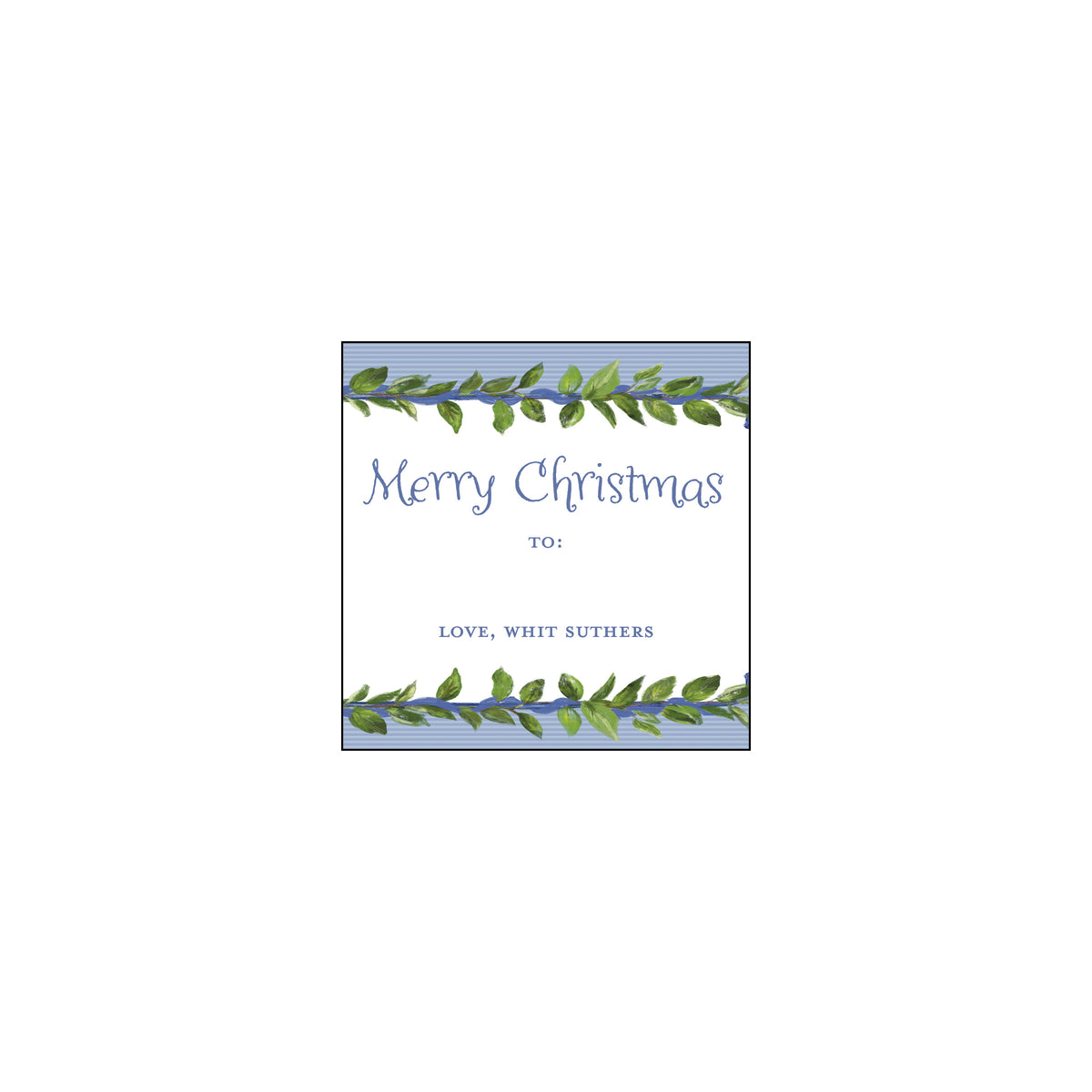 Little Blue Christmas Gift Label