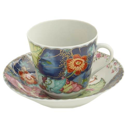 Tobacco Leaf Tea Cup & Saucer