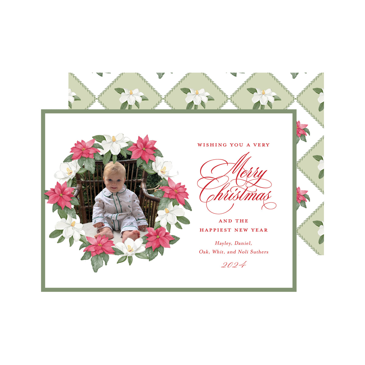 Magnolia Wreath Card