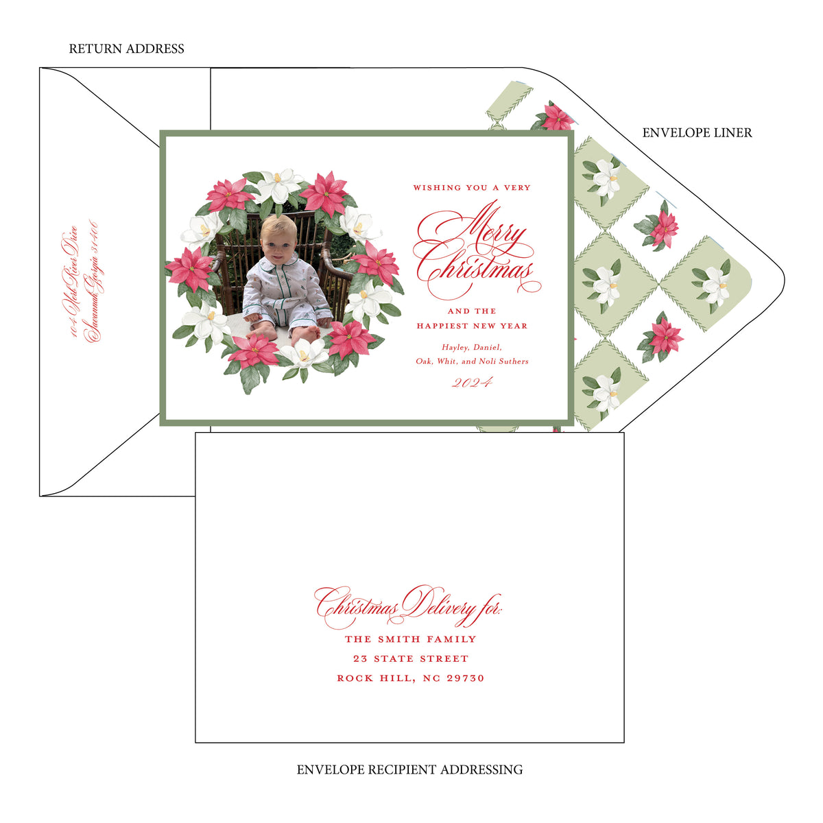 Magnolia Wreath Card