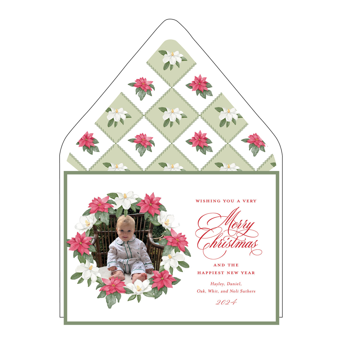 Magnolia Wreath Card