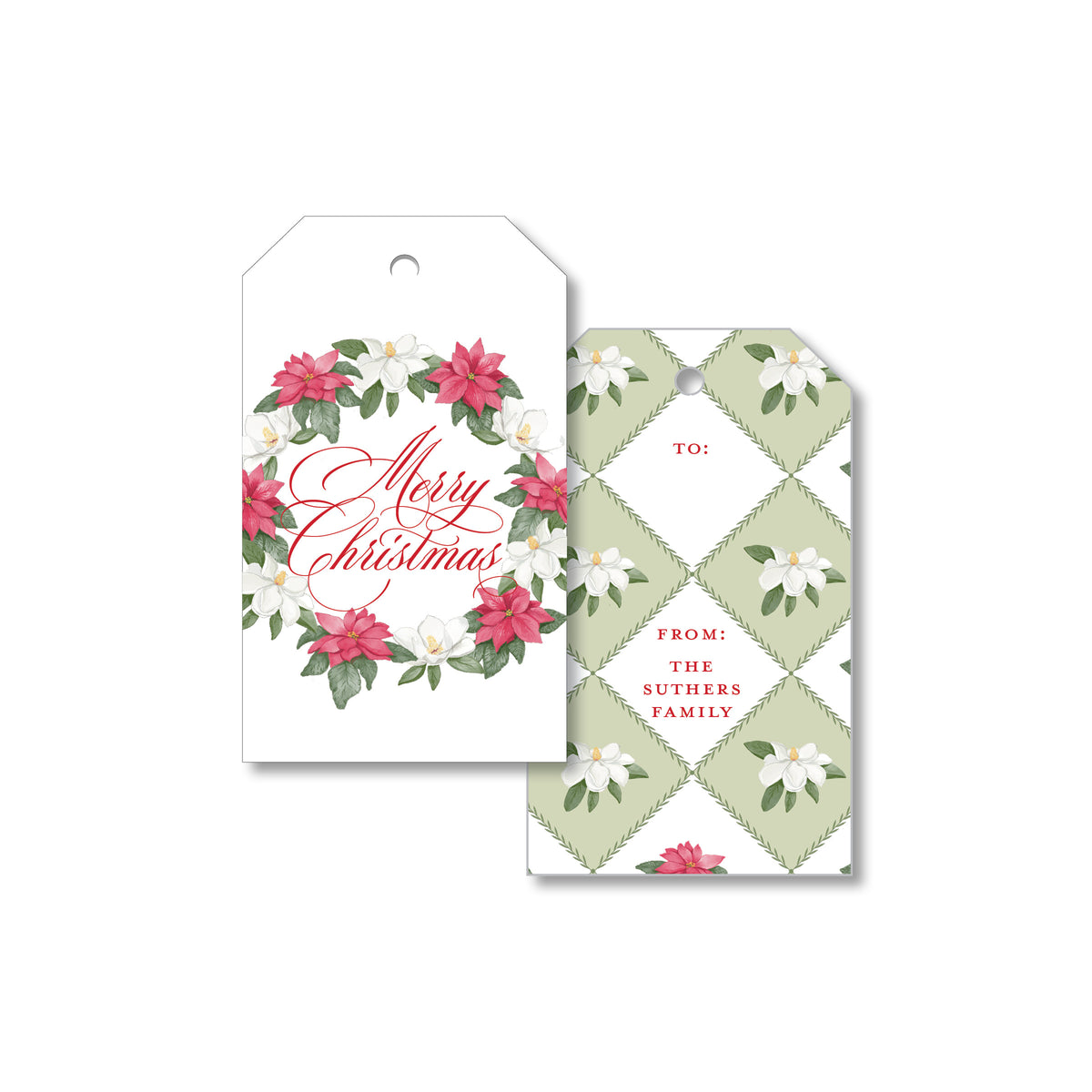 Magnolia Wreath Gift Tag