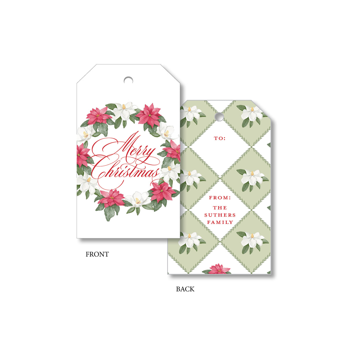 Magnolia Wreath Gift Tag