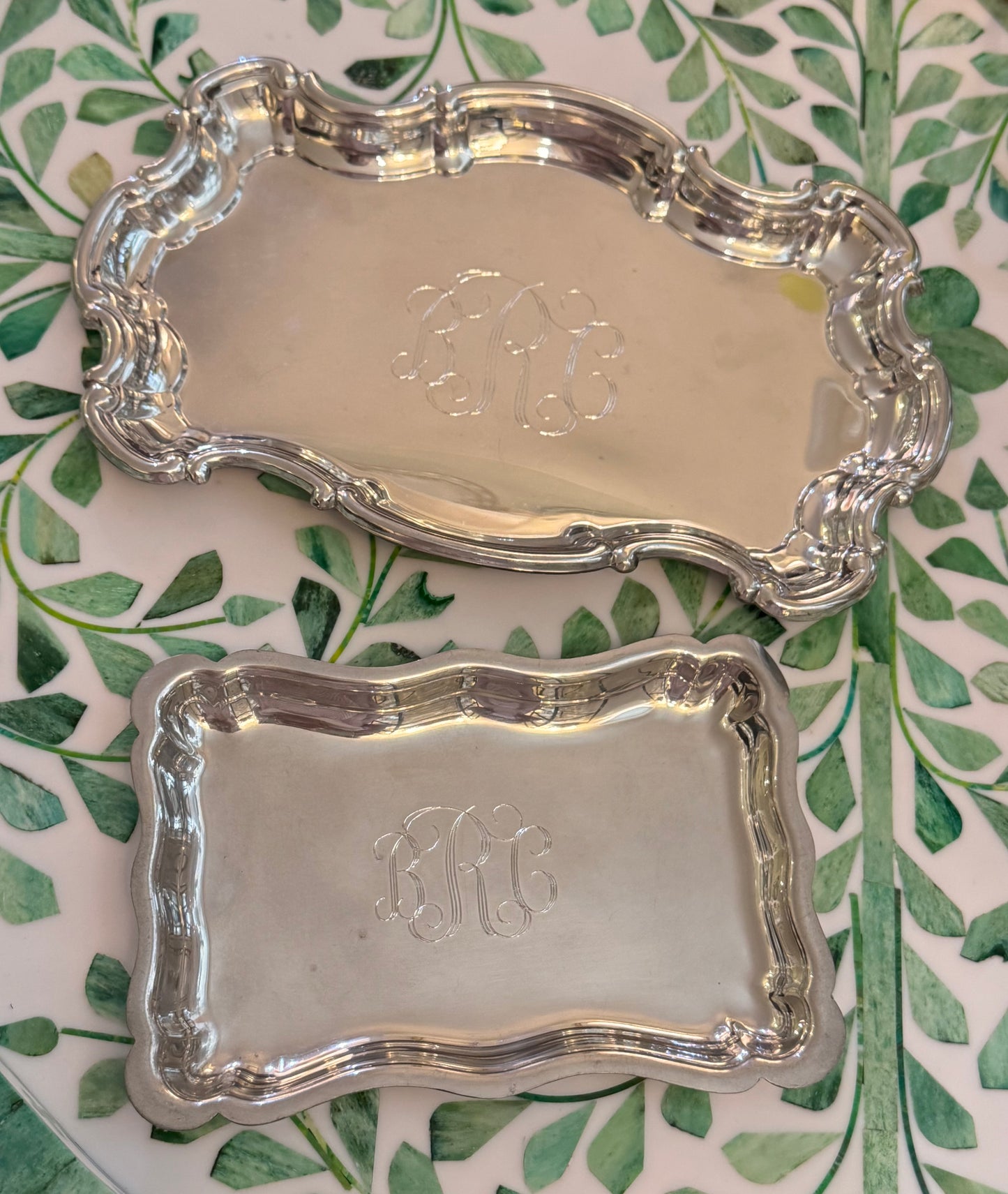 Scalloped Pewter Tray, Large