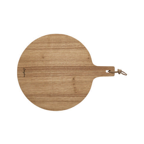 Oak Wood Round Cutting/Serving Board w/ Handle