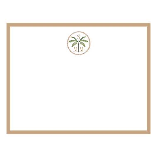 Palm Monogrammed Notecard