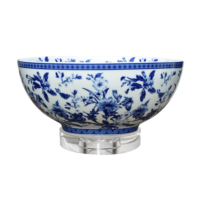 Blue and White Floral Cachepot