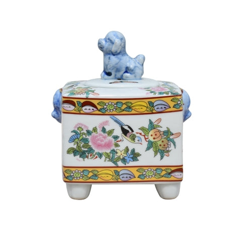 Rose Canton Dog Jar