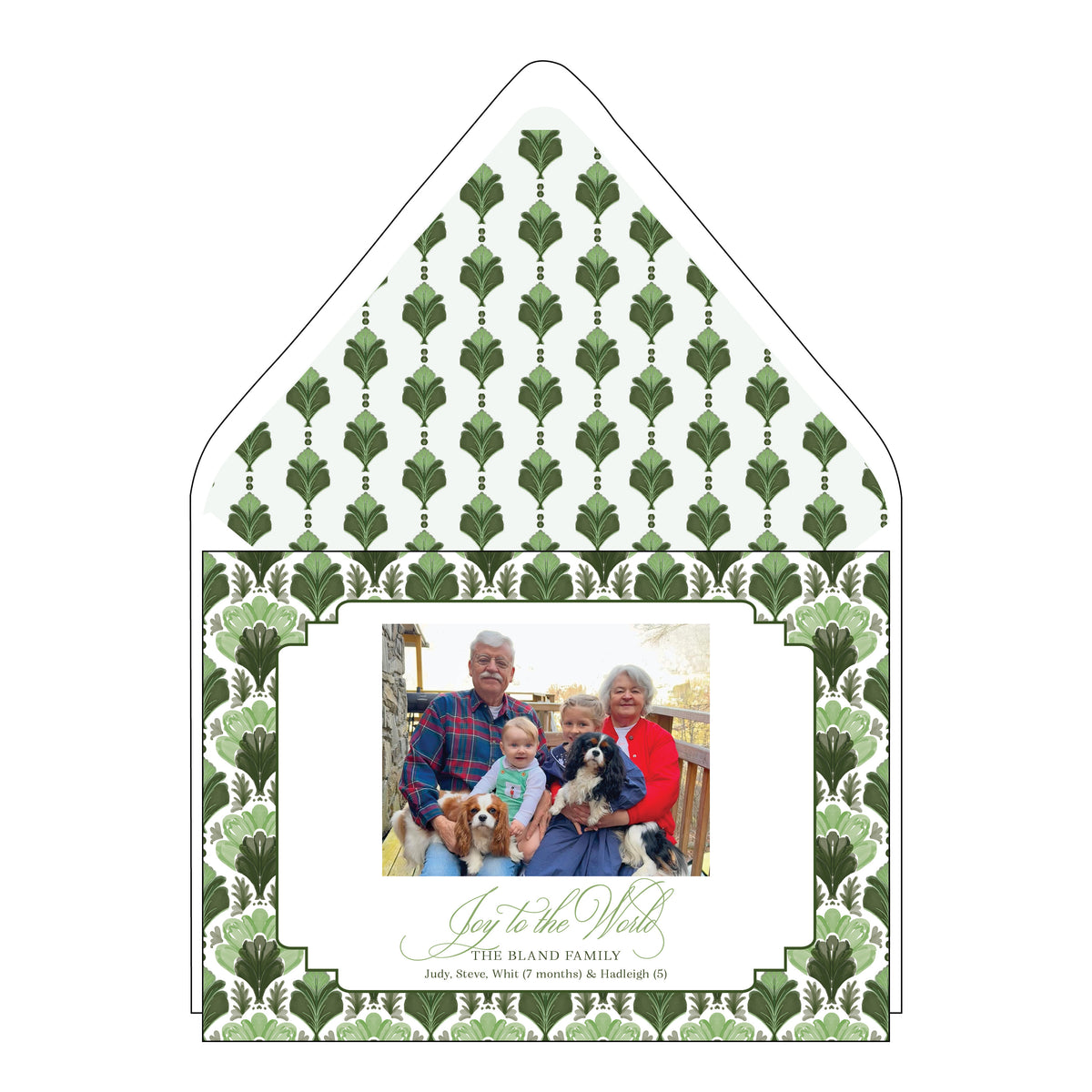 Palm Deco Horizontal Holiday Card