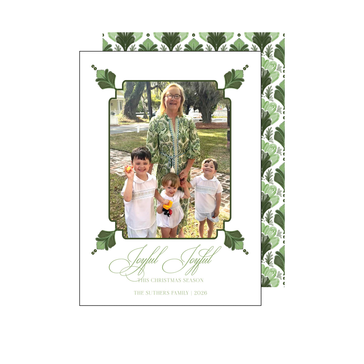 Palm Deco Holiday Card